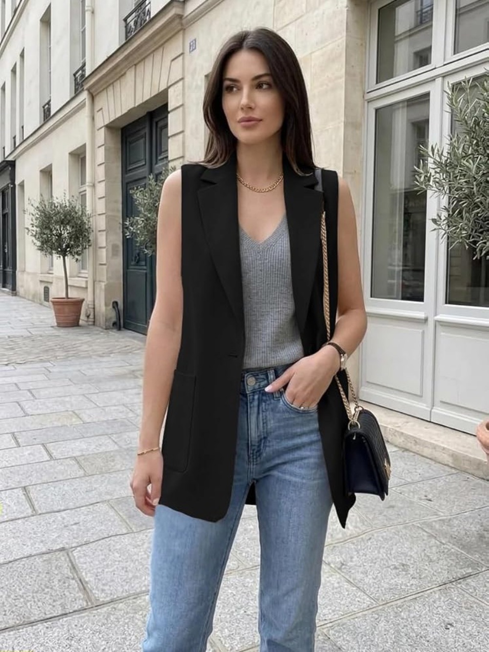 French Connection long vest blazer, size US 6